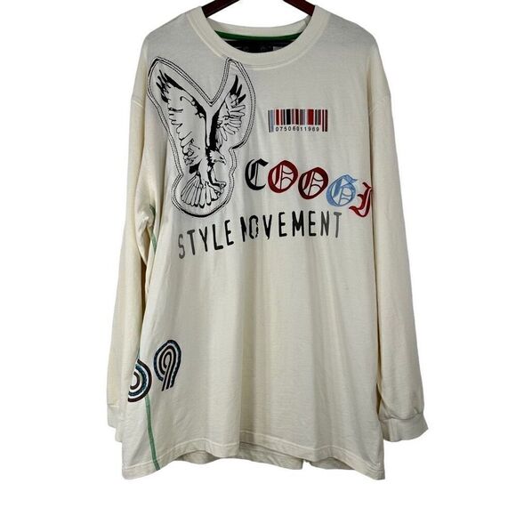 Vintage Coogi Spell Out Logo Embroidered Longsleeve T-shirt Men’s XXL Streetwear - Picture 1 of 13